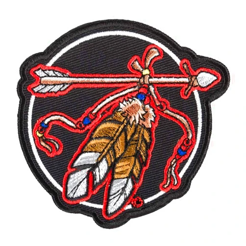 PatchStop Feathers Arrow Red Iron On Patches for Clothing Jeans - 3.25x3in Small DIY Sew On Patch for Jackets Bags - Embroidered Native American Indian Decorative Patches