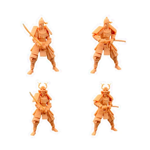 ZEDACAKAI (4 Pcs 1/35 Figure Japan Samurai Demon Samurai Resin Model Miniature Garage GK Kit Need to Be Colored by Yourself