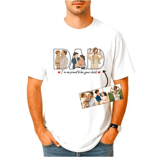 Hawaap22 Custom Embroidered Dad Shirt, Personalized with Text or Photo - Gift for Father's Day, Birthday or Just Because