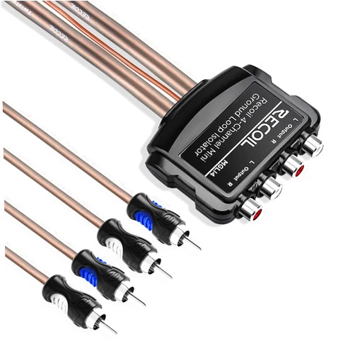 Recoil MGLI4 4-Channel RCA Stereo Ground Loop Isolator, Made from HiFi Permalloy Transformers Designed for Audio Signals Eliminate Noise Car Amplifier