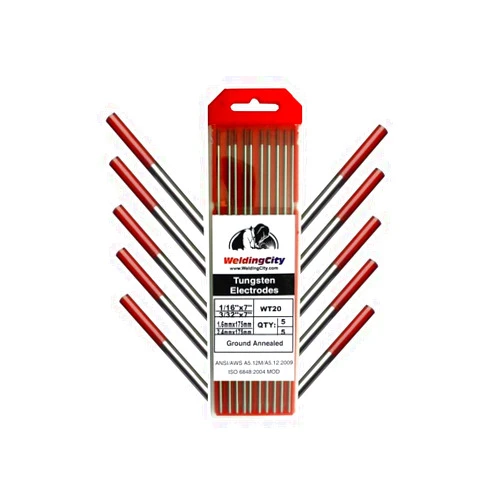 WeldingCity 10-pcs Premium TIG Welding Tungsten Electrode 2.0% (Red, EW-Th2) Rod Assorted Diameter 1/16