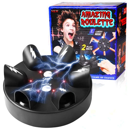 OSDUE Electric Shock Roulette Game, Electric Shock Game, Novelty Game, Fun Polygraph, Tricky Electric Shock Roulette Shooting Desktop Decompression Creative Truth or Dare, Fit for Home Bar Party Toys