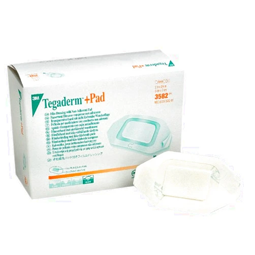 3M Tegaderm +Pad Film Dressing with Non-Adherent Pad 3582, 50 Pieces