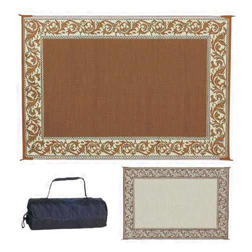Stylish Camping Ming's Mark RD7 Stylish Camping Reversible Classical Patio Mat - 6' x 9', Brown/Beige