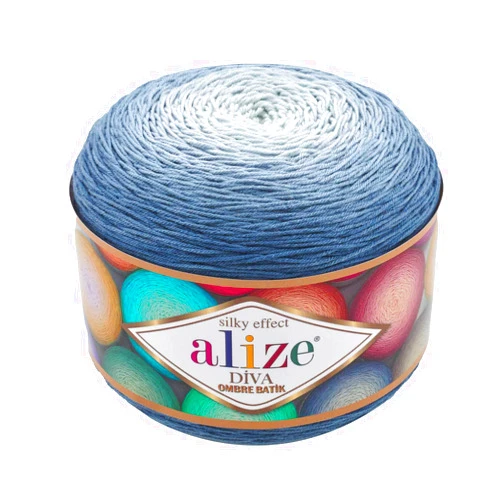 ALİZE Diva Ombre Batik Silky Effect 100 Microfiber Acrylic Yarn Thread Crochet Art Lace Craft 1 skn 250gr 957yds Hand Knitting Yarn (7379)