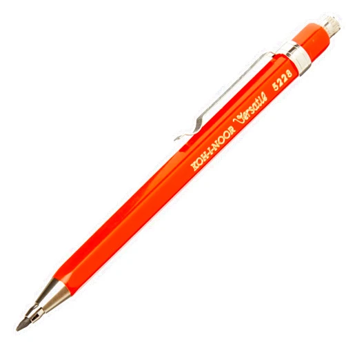 Koh-I-Noor 2mm Diameter Short Mechanical Clutch Lead Holder Pencil - Red