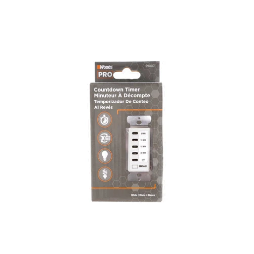Woods 59007WD In-Wall 30-Minute Decora Digital Countdown Timer