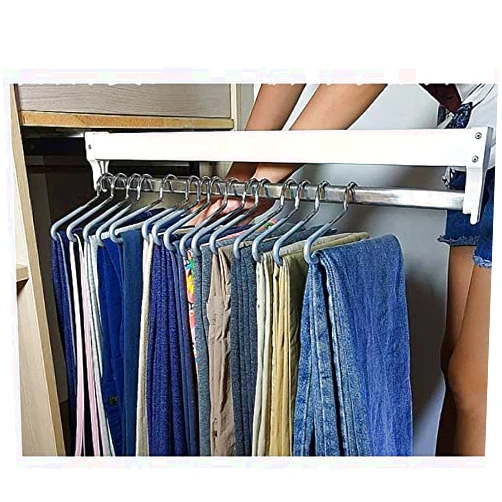 XGFXGF Pull Out Clothes Hanger Rod Extendable Clothes Rail - Sliding Wardrobe Closet Rod, 30-60cm Pull Out Clothes Rail, Stainless Steel Wardrobe Rail Tube, Wardrobe Adjustable Hanger Rod, Space Sa