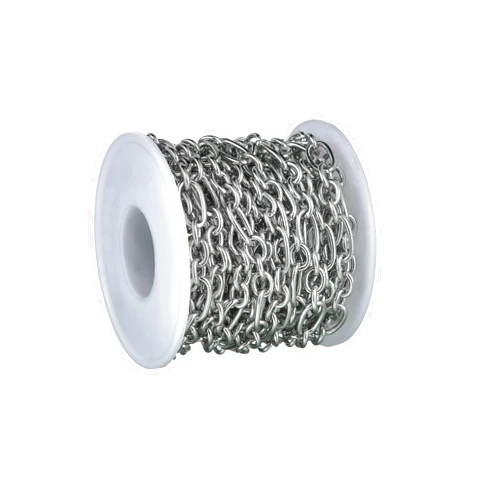 SUYAN 16.4 Feet/Roll Stainless Steel Cable Rolo Loose Link Chain 3 Short 1 Long Oval Round Line Belcher Cable Necklace Bracelet Chains Bulk, Craft Chain DIY Jewelry Making Width 0.3inch (Steel)