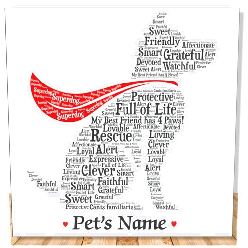 PetArt.us Rescue Mixed Breed Superdog Personalize Dog Wall Art Print | Home Decor Gift Wrapped | Custom Name | Pet Loss Memorial Present for Owners | USA Handmade
