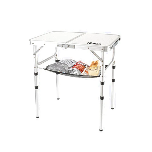 YihuiKo Adjustable Height Camping Table with Mesh Layer, 23.6