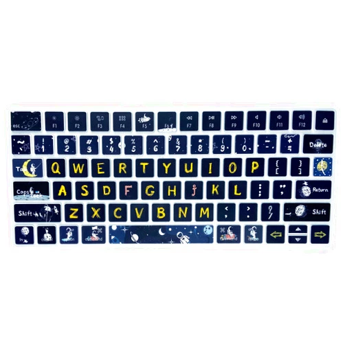 Nalian Keyboard Cover Skin for Apple iMac Magic Keyboard MLA22LL/ A (Model: A1644), Silicone Skin Protector with Pattern & Big Letter Design, US Layout, Space Man