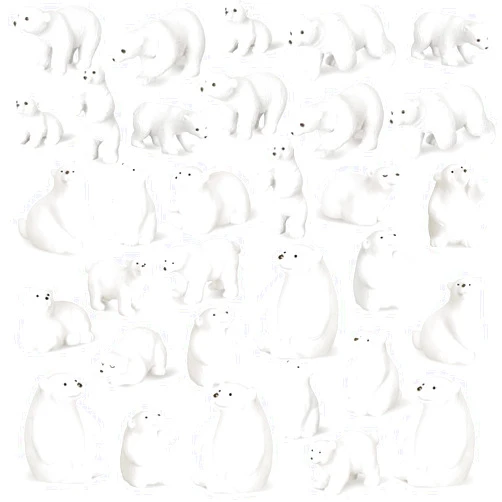 Sosation 32 Pieces Polar Bear Figurines Toys Set Christmas Winter Animal Figurines Realistic Polar Bear Family Kit Arctic Miniature Doll Animal Cake Toppers for Christmas Birthday Home Decoration