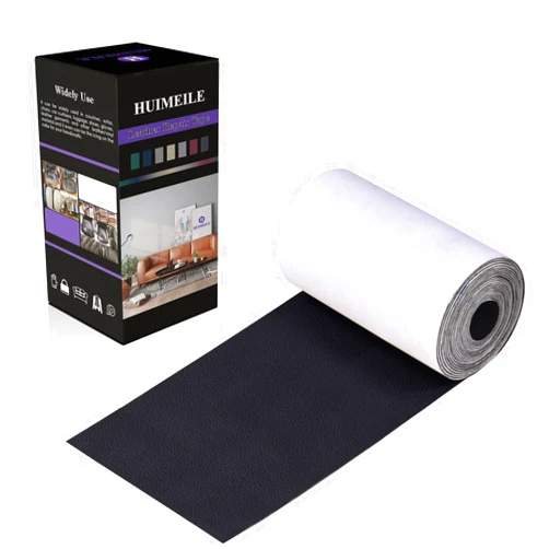 HUIMEILE Leather Repair Patch Tape 4×60 inch Furniture Leather Strong Self Adhesive Tape for Sofas Couch Car Seats Cabinets Bags Anti Scratch Patches First Aid Patch Fixing Leather Black