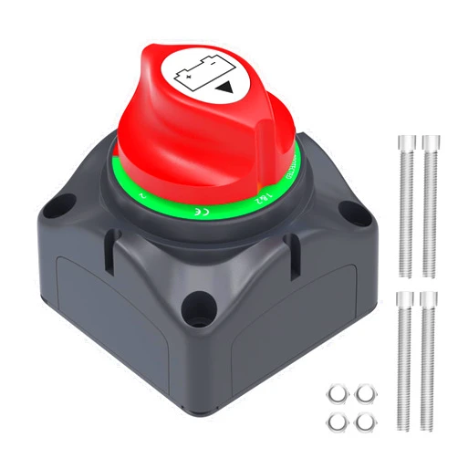 Joinfworld 1-2-Both-Off Battery Disconnect Switch 12V-48V Waterproof Dual Battery Kill Switch Heavy Duty Battery Isolator Switch for Marine Boat Car RV ATV UTV Vehicles