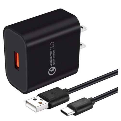 TPLTECH 18W USB C High-Speed Charger Adapter Compatible with ZTE Zmax Pro Z981/Blade Z Max Z982/ZTE Zpad/Grand X3 Z959 /Grand X4 Z956 /Max XL/MAX Duo/Grand X Max 2 Z988 /Axon 9 Pro/Axon 7, 5Ft Charger Cable