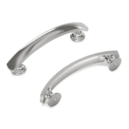 Hickory Hardware 1 Pack Solid Core Kitchen Cabinet Pulls, Luxury Cabinet Handles, Hardware for Doors & Dresser Drawers, 3 Inch Hole Center, Satin Nickel, American Diner Collection
