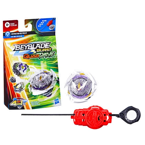 BEYBLADE Burst QuadDrive Destruction Belfyre B7 Spinning Top Starter Pack - Attack/Stamina Type Battling Game with Launcher, Toy for Kids