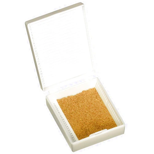 Globe Scientific 513075W ABS Plastic Slide Storage Box for 25 Slides, Cork Lined, White