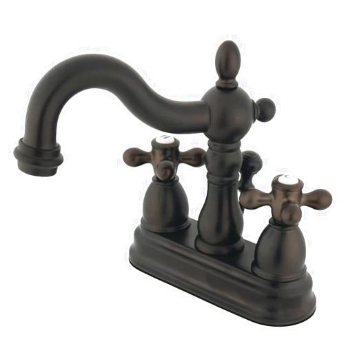 Kingston Brass KB1605AX Heritage 4-Inch Centerset Lavatory Faucet with Metal Cross Handle, Oil Rubbed Bronze , Oil-Rubbed Bronze