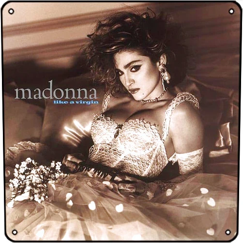 muecddoa MADONNA - Like a Virgin Music Speaks Metal Wall Art for Home Garage Workshop Yard Decor Bar Poster Wall Decor Retro Metal Sign 12x12inch