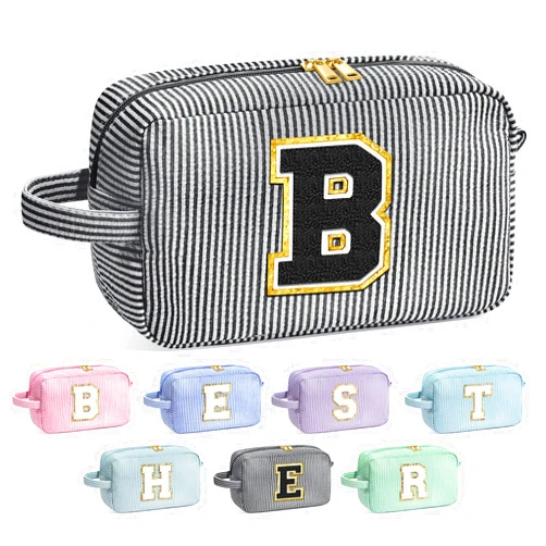 YOOLIFE Bridesmaid Proposal Gifts - Bridal Shower Gifts, Bridesmaid Gifts for Wedding Day, Maid of Honor Gifts, Bride To Be Gifts, Bachelorette Party Gift for Bride, Initial Makeup Bags for Women B