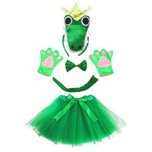 Petitebella Crocodile King Headband Bowtie Glove Tutu 5pc Girl Costume 1-10y