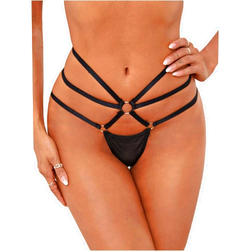 SOLY HUX Women's Sexy Cut Out Mesh Thongs Underwear Panties