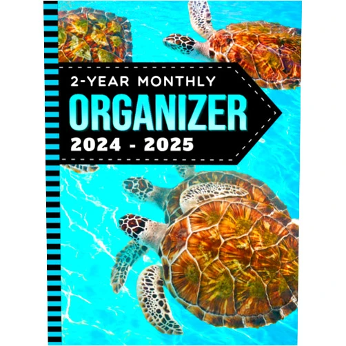 BND 24 Dos Anos Publishing 2-Year Monthly Organizer 2024-2025: Hardcover / 8.5x11 Large Dated Monthly Schedule With 100 Blank College-Ruled Paper Combo / 24-Month Life Organizing Gift / Sea Turtles - Ocean Animal Art Cover
