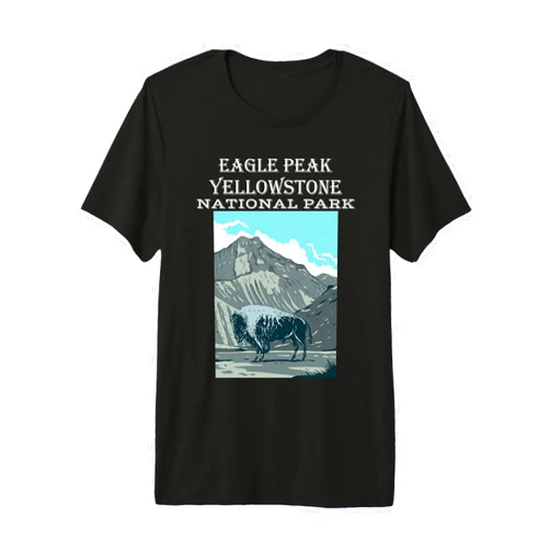 Eagle Peak Yellowstone National Park Artwear Eagle Peak Yellowstone National Park Wyoming Hiking Outdoors Premium Tri-Blend T-Shirt