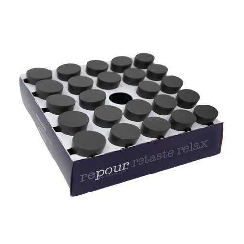 Repour Wine Saver and Stopper - Removes Oxygen, Preserving and Keeping Wine As Fresh As The Day The Bottle Was Opened - 24-Pack - Black