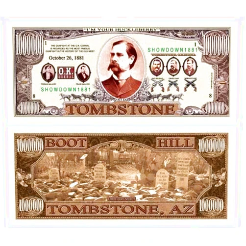 Novelties Wholesale SET OF 5 BILLS-TOMBSTONE (OK CORRAL) MILLION DOLLAR BILL