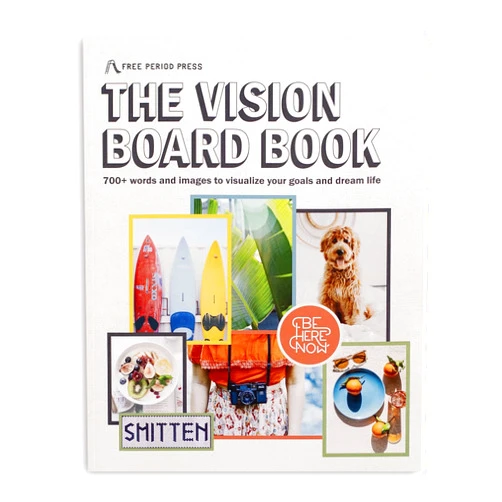 Free Period Press Vision Board Book, 700+ Words & Images in All Categories, for Visualizing Your Life Goals & Dreams, Playful, Stylish Pictures for Collage Making & Scrapbooking