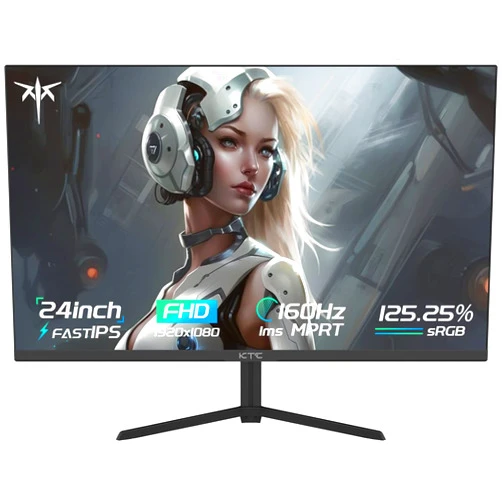 KTC 24 Inch Gaming Monitor FHD 1080P Fast IPS 165Hz, 125% sRGB 1ms HDR Zero-Frame Computer Monitor, HDMI 2.0x2, DisplayPort 1.4x2, FreeSync & G-Sync, Tilt, VESA Compatible, Eye Care, H24T09P