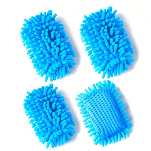 EEOYU 4 Pieces Microfiber Shag Whiteboard Eraser Shag Washable Dry Eraser Board Eraser for Chalk, Classroom Teacher Supplies, Home and Office (Blue)