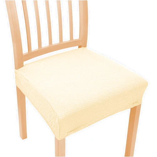 NORTHERN BROTHERS Dining Chair Seat Covers Set of 6 - Stretch Jacquard Kitchen Chair Covers Washable, Removable Dining Room Chair Slipcover Seat Protector Covers(Beige Pattern 1, Set of 6)