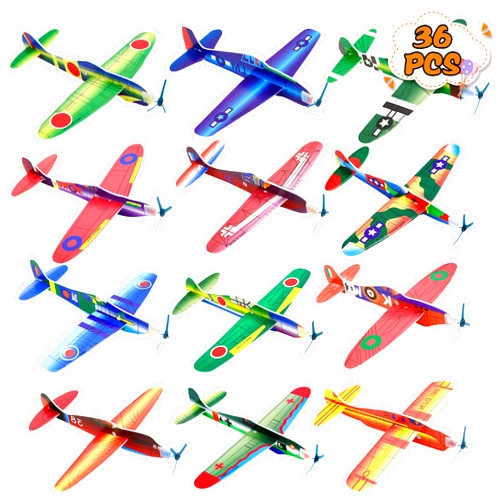 Kissdream Force Flyers Kissdream 36 Pack 8 Inch Glider Planes - Birthday Party Favor Plane, Great Prize, Glider, Flying Models.