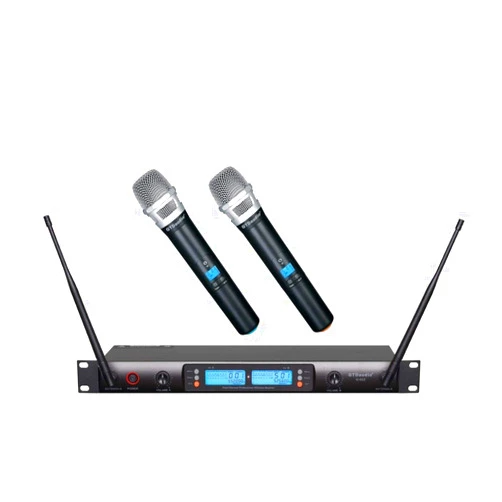 GTDaudio GTD Audio 2x100 Adjustable Channels UHF Wireless Cordless Handheld Microphone Mic System Ideal for Church, Karaoke, Dj Party, Range 400 ft,