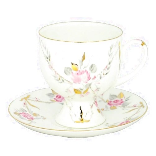 Lomonosov Russia Lomonosov Imperial Bone China Porcelain Coffee Tea Cup and Saucer Galant 5.41oz/160ml