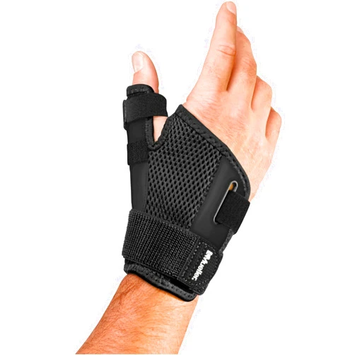 MUELLER Sports Medicine Adjust-to-Fit Thumb Brace, Spica Splint, Thumb Pain Relief Stabilizer for Men and Women, Ideal for De Quervain's Tenosynovitis, Arthritis, Sprains, Fits Right or Left, Black, One Size