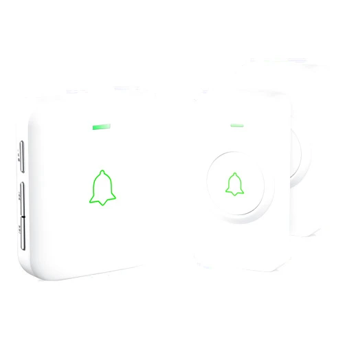 AVANTEK Wireless Door Bell, CW-21 Mini Waterproof Wireless Doorbell Operating at Over 1000 Feet, 2 Remote Buttons Can Have Different Tones, 52 Melodies, CD Quality Sound and LED Flash