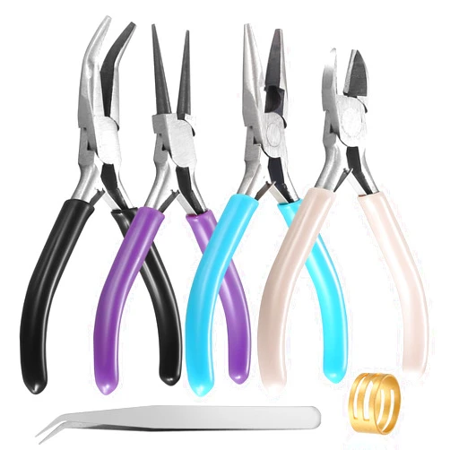 JETFLIP Jewelry Pliers Set Jewelry Making Tools includes Needle Nose Pliers Round Nose Pliers Round Nose Pliers Bent Nose Pliers Wire Cutter for Jewelry Making Repair Wire Wrapping Beading and Crafts (4 PCS)