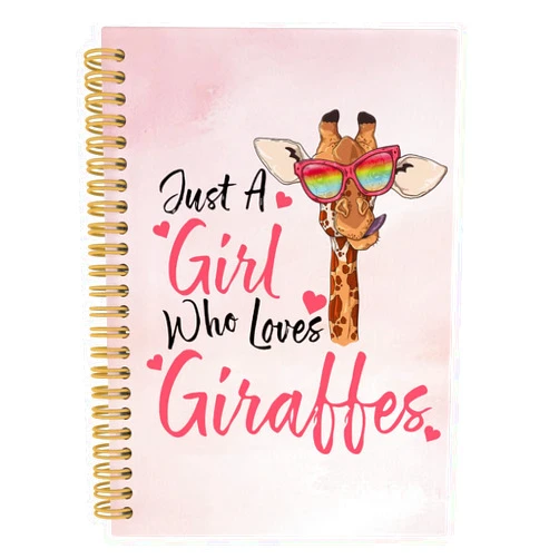 ANIANG Giraffe Gifts, Just a Girl Who Loves Giraffes Spiral Notebook, Animal Journal, Giraffe Gifts for Women Kids Girls 5.5