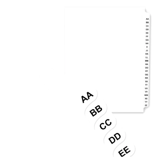 SmartSign Collated Dividers Double Alphabet AA-ZZ Sticker Tabs | 8.5