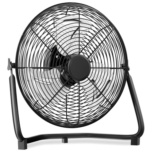 mollie 16.5 Inch High Velocity Floor Fan with 3 Speed Heavy Duty Metal Adjustable Tilt Portable Quiet Air Circulator for Garage, Workshop, Factory and Basement, 1596 CFM, Black