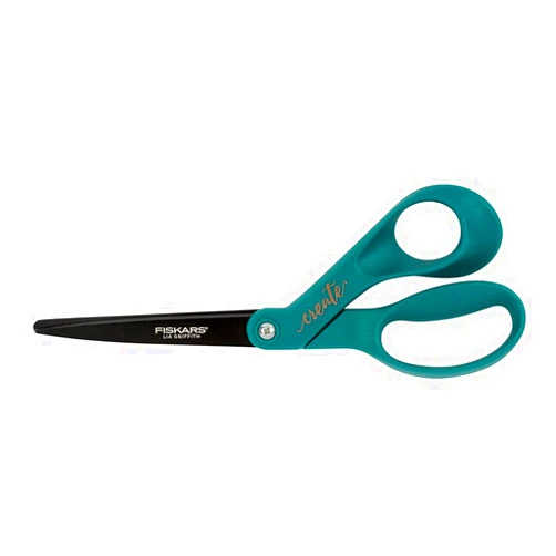 Fiskars Lia Griffith Signature Non-Stick Adult Scissors 8 Inch, Teal Green
