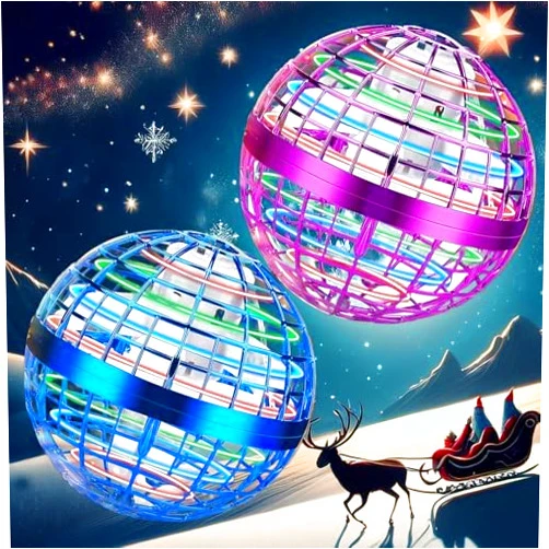ZJNDJL 2024 Upgraded Flying Orb Ball Toy - Cosmic Boomerang Ball with LED Lights, Hover Ball for Kids & Adults, for Indoor/Outdoor Fun, Cool Holiday Magic Toy