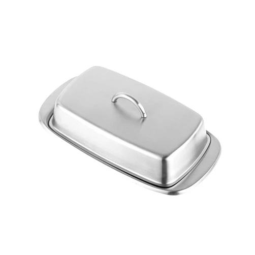 Jiallo Stainless Steel Butter Dish with Handle Cover