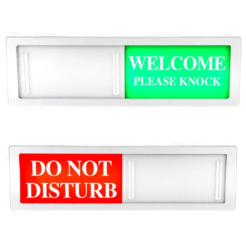 KALIONE Privacy Sign Magnetic Slider Door Sign Do Not Disturb&Welcome Please Knock Door Sign for Office Home Hotel Hospital Conference Room(7'' x 2'')