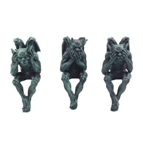 Ebros Gift Notre Dame Chimera Winged Hear No Evil See No Evil Speak No Evil Gargoyle Shelf Sitters Figurines 5